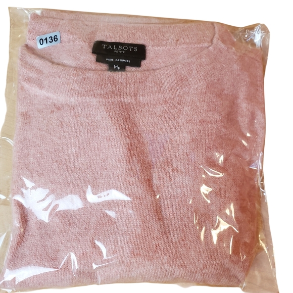 Talbots Women's Cashmere Crewneck Sweater in Soft Pink. 3/4 Sleeves. MP. K126 - Picture 9 of 9